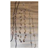 5 Vintage beaded costume jewelry necklaces - all good condition