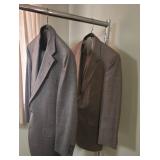 2 Mens size Small suits. No size markings.  Pants measure 32x29. Suggested for size S - Medium short in stature