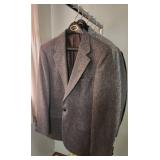 5 Mens suit jackets - none have a size tag.  All have 18-19" pit to pit chest measurement.  Suggest for Small to Medium.
