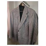 5 Mens suit jackets - none have a size tag.  All have 18-19" pit to pit chest measurement.  Suggest for Small to Medium.