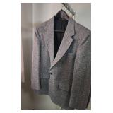 5 Mens suit jackets - none have a size tag.  All have 18-19" pit to pit chest measurement.  Suggest for Small to Medium.