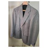 5 Mens suit jackets - none have a size tag.  All have 18-19" pit to pit chest measurement.  Suggest for Small to Medium.