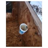 Wood storage Bench with Chevrolet Super Service Metal Sign and Chevrolet Logo Drawer Pull  36.5" W x 22.5"D x 25"H. Has mounted fire extinguisher, shelf/trays inside