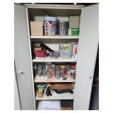 Metal Storage Cabinet with Shelves 24" W x 11.5" D x 63" H - take all hardware and misc contents - or leave them!