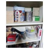 Metal Storage Cabinet with Shelves 24" W x 11.5" D x 63" H - take all hardware and misc contents - or leave them!