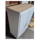 White Wood Storage Cabinet 28" W x 14.5" D x 34.5" H  (could wall mount)