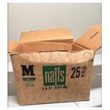 1 1/4" Galvanized Roofing Nails - 25 lbs Bulk Box approx 1/3 full