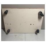 Wooden Board with Wheels - could use to mount a large tool on for easy movement. 15" x 21" x .5" thick