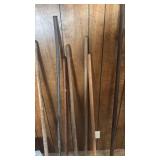 Garden Tool Collection with Aluminum Snow Shovel - some have heavy patina