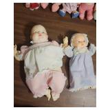 Vintage Baby Doll Collection including 1980s Precious Moments Cloth Baby Dolls