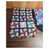3 Table Runners including on Handmade Patchwork Quilt (measurements in photos are with runners folded in half)