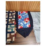3 Table Runners including on Handmade Patchwork Quilt (measurements in photos are with runners folded in half)