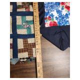 3 Table Runners including on Handmade Patchwork Quilt (measurements in photos are with runners folded in half)