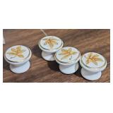 Glass Jar with Vintage Drawer Pull Knobs and hardware