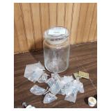 Glass Jar with Vintage Drawer Pull Knobs and hardware