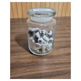Glass Jar with Vintage Drawer Pull Knobs and hardware