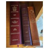 Study Bible Books - including 2 hardbacks, 3 leather bound and one cd sermon set