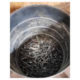 Bulk Assorted Nails in Storage Containers - 6 cans and jars of various sized nails
