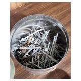 Bulk Assorted Nails in Storage Containers - 6 cans and jars of various sized nails