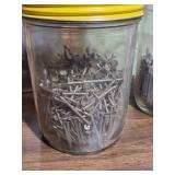 Bulk Assorted Nails in Storage Containers - 6 cans and jars of various sized nails