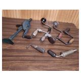 Antique Hand Drill Collection - Manual Woodworking Tools set of 6