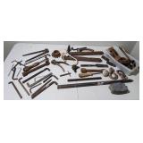 Mixed Lot of Old Hand Tools and Hardware - all heavy with patina
