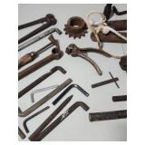 Mixed Lot of Old Hand Tools and Hardware - all heavy with patina