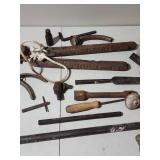 Mixed Lot of Old Hand Tools and Hardware - all heavy with patina