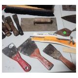 Painting tools - towels, face masks, putty knives, stir stick, and more