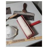 Painting tools - towels, face masks, putty knives, stir stick, and more