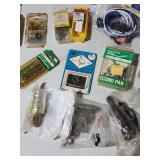 Hardware store lot!!  Fasteners, screws, washers, hinges, glazier points, foam tape, picture wire, and various other home improvement items