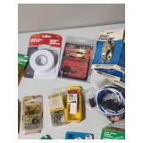 Hardware store lot!!  Fasteners, screws, washers, hinges, glazier points, foam tape, picture wire, and various other home improvement items