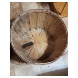 Wooden Apple Bushel Baskets - Set of 2 - 18" diameter - 12" H