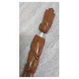 Wood carved knives - one is of an Egyptian the other says Walker State Park