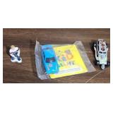 Pitch Official Major League), Pitch, Hit & Throw Competition Bat (sponsored by Phillips 66), Baseball tips guide, two diecast cars and a small plastic toy