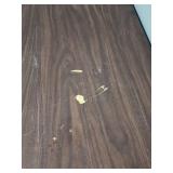 5 foot wood laminate top folding table - measures 60" W x 30" W x 29" H - has some paint splatters on it, but otherwise edges are in good condition and it is sturdy