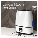 Everlasting Comfort 6L Humidifier Large Room, High Mist Output 50+ HR Runtime Ultrasonic Humidifiers for Bedroom, Easy to Use & Clean for Home, Baby Humidifier, Plants, Congestion, Indoor