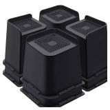 ANNKUT Bed Risers 6 Inch Heavy Duty, Furniture Risers for Bed Desk Table Sofa Couch Oversized Bed Lifts Risers, Support up to 5000 Lbs(8 Pack Black)