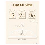 HOUSE DAY Plastic Clothes Hangers 24 Pack, Sweater Hangers No Shoulder Bump, Thick Heavy Duty Coat Hanger for Closet, White Wide Hanger with Non-Slip Hook for Sweaters, Suits, Dresses, Jackets, Pants