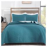 Exclusivo Mezcla Reversible California King Size Quilt Bedding Set with Pillow Shams, Lightweight Quilts Cal King Size, Soft Bedspreads Bed Coverlets for All Seasons - (Dusty Teal, 112x104)