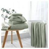 MAGGEA Extra Large Bath Sheet 4 Piece (35x70)-Ultra Soft Oversized Bath Towel,Bath Sheet Set for Bathroom Hotel,Plush Highly Absorbent Quick Dry Shower Towel for Adults,Bathroom Towel Set Green