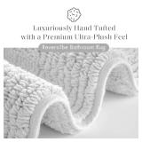 Madison Park Splendor Reversible 100% Cotton Tufted Bathroom Rug-3000 GSM Hotel Quality Luxurious Plush Medium Pile Bath Mat Absorbent, Quick Dry, Shower Room Decor, 24x44 Grey