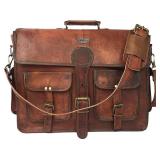 Cuero DHK 16 Inch Vintage Handmade Leather Messenger Bag Laptop Briefcase Computer Satchel Bag for Men & Women (16 Inch Medium)
