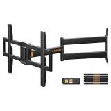 Perlegear Corner TV Wall Mount Long Arm TV Mount Bracket for 32-75 Inch TVs-Full Motion Wall Mount with 32.37in Extension & Swivel Articulating Arm & Tilt, MAX VESA 600x400mm, Holds up to 100 