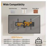 Perlegear Corner TV Wall Mount Long Arm TV Mount Bracket for 32-75 Inch TVs-Full Motion Wall Mount with 32.37in Extension & Swivel Articulating Arm & Tilt, MAX VESA 600x400mm, Holds up to 100 