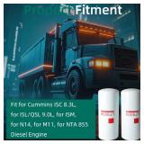 Riyhch 2 Pack LF9009 Oil/Lube Filter Fit for Cummins ISC 8.3L, for ISL/QSL 9.0L, for ISM, for N14, for M11, for NTA 855 Diesel Engine, Replace OE# 3401544 P553000 51748XD BD7309 PF1217F