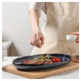 vicrays Serving Platter Ceramic Tray Plates Extra Large Oval 14.5 Inch Porcelain Dinner Plates Long Serving Dish Set Entertaining Party Restaurant Food Meat Sushi Fish Turkey Platter