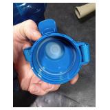 AQUAFIT 64 oz Water Bottle with Time Marker - Straw & Chug Lid - BPA Free Half Gallon Gym Water Bottle with Handle - Big Gallon Jug (Aqua, 64 Ounces)