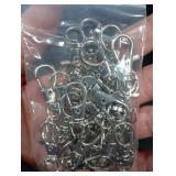 LEOBRO 60PCS Lobster Claw Clasps and Key Rings, 30PCS Keychains Clips and 30PCS Key Chain Ring, Keychain Making kit for Key Chain, Jewelry Making, Art Crafts, Silver