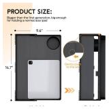 SPACELEAD Bedside Shelf for Bed College Dorm Room Clip On Nightstand with Cup Holder & Cord Holder -Tray Table Caddy for Students Bunk Bed Shelf for Organizer Top for Bedroom (Black Plastic)